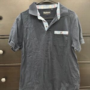 Men's Medium, Short Sleeve, Navy, Barbour